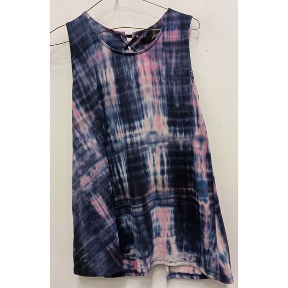 Ariella Womens Tank Top Size Small Purple Tie Dye Lace Up Back Hippie BOHO - Picture 1 of 4